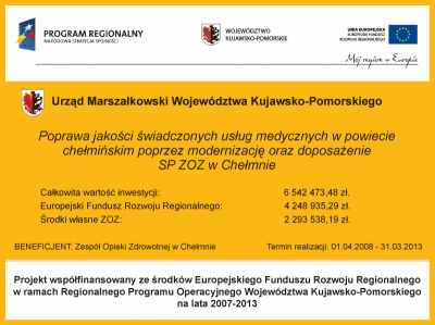 Poprawa jakości świadczonych usług medycznych w powiecie chełmińskim poprzez modernizację i doposażenie ZOZ w Chełmnie